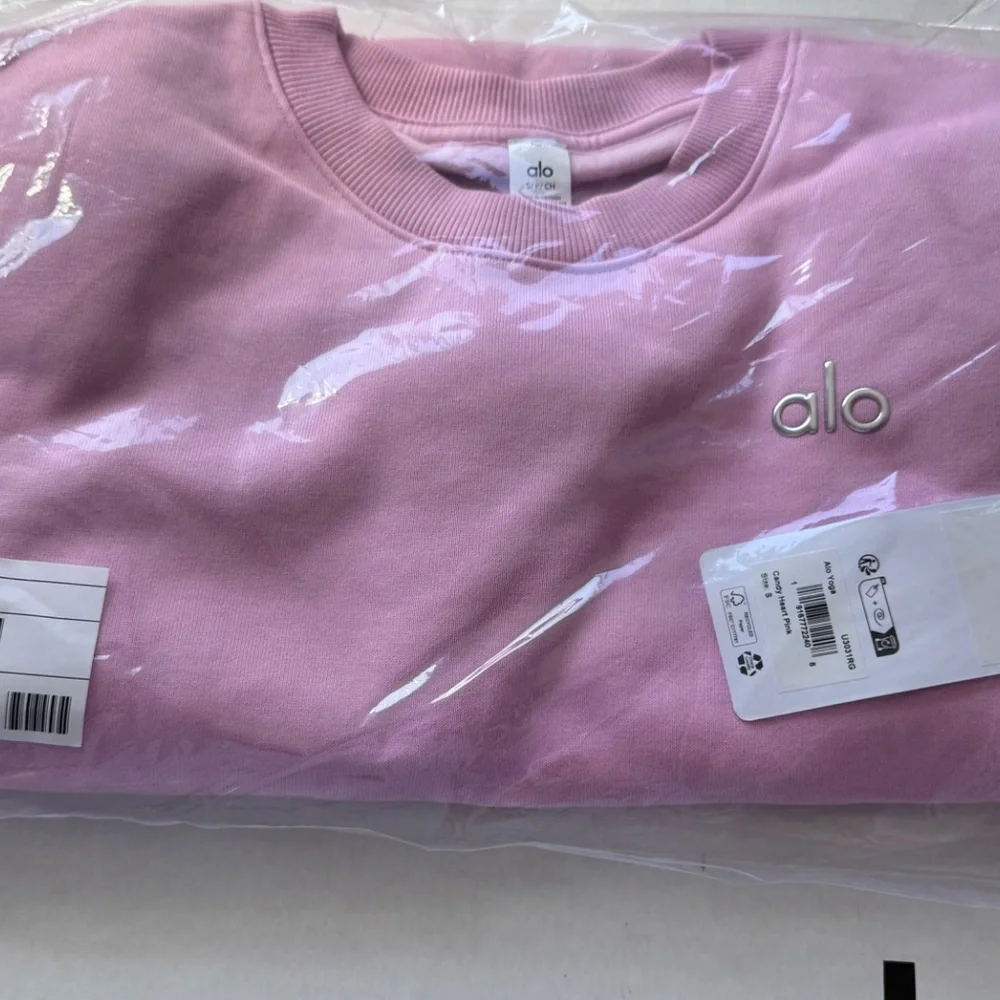 NWT ALO Accolade Crew Neck Pullover Candy Pink - Picture 4 of 9